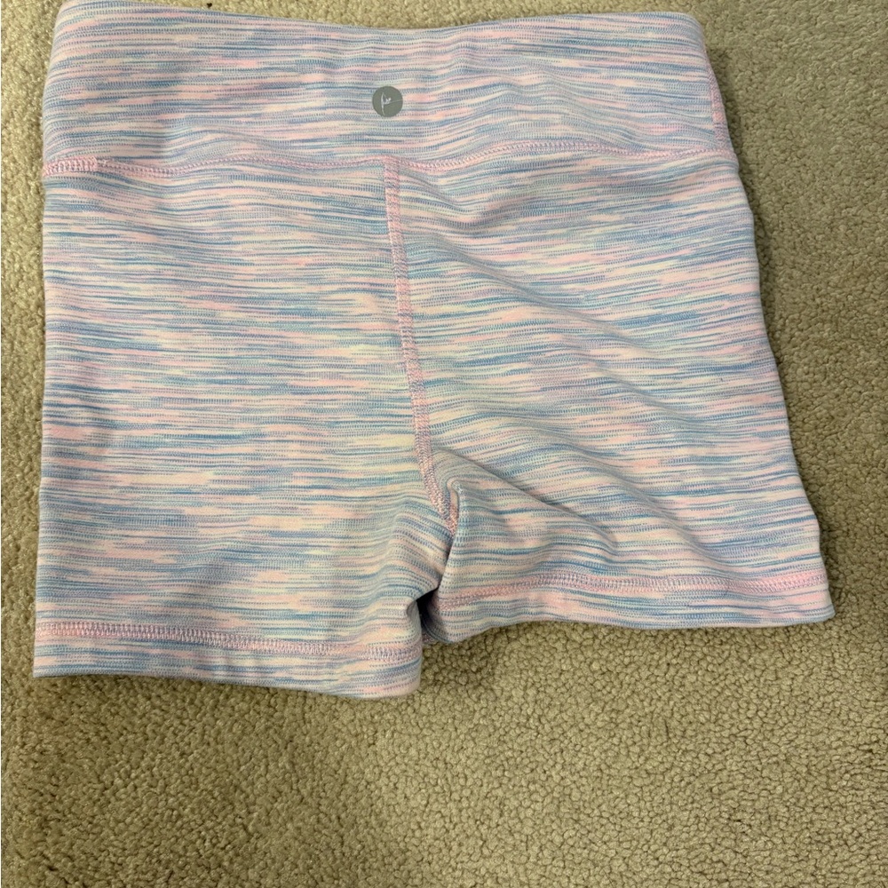 90 Degree By Reflex Pastel Pink & Blue Space-Dye Bike Shorts